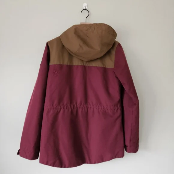 Picture Organic Clothing Burgundy Tan Kate Plaid Lined Ski Coat